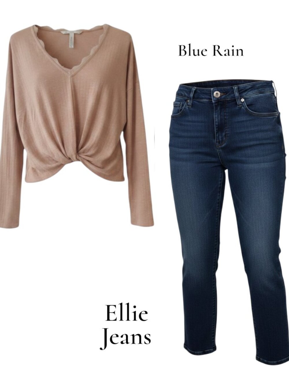 Ellie Dark Blue Women’s Stretch Jeans 4 & Blue Rain xs